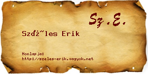 Széles Erik névjegykártya