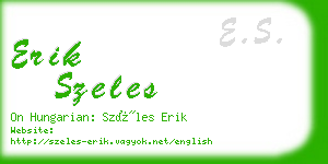 erik szeles business card